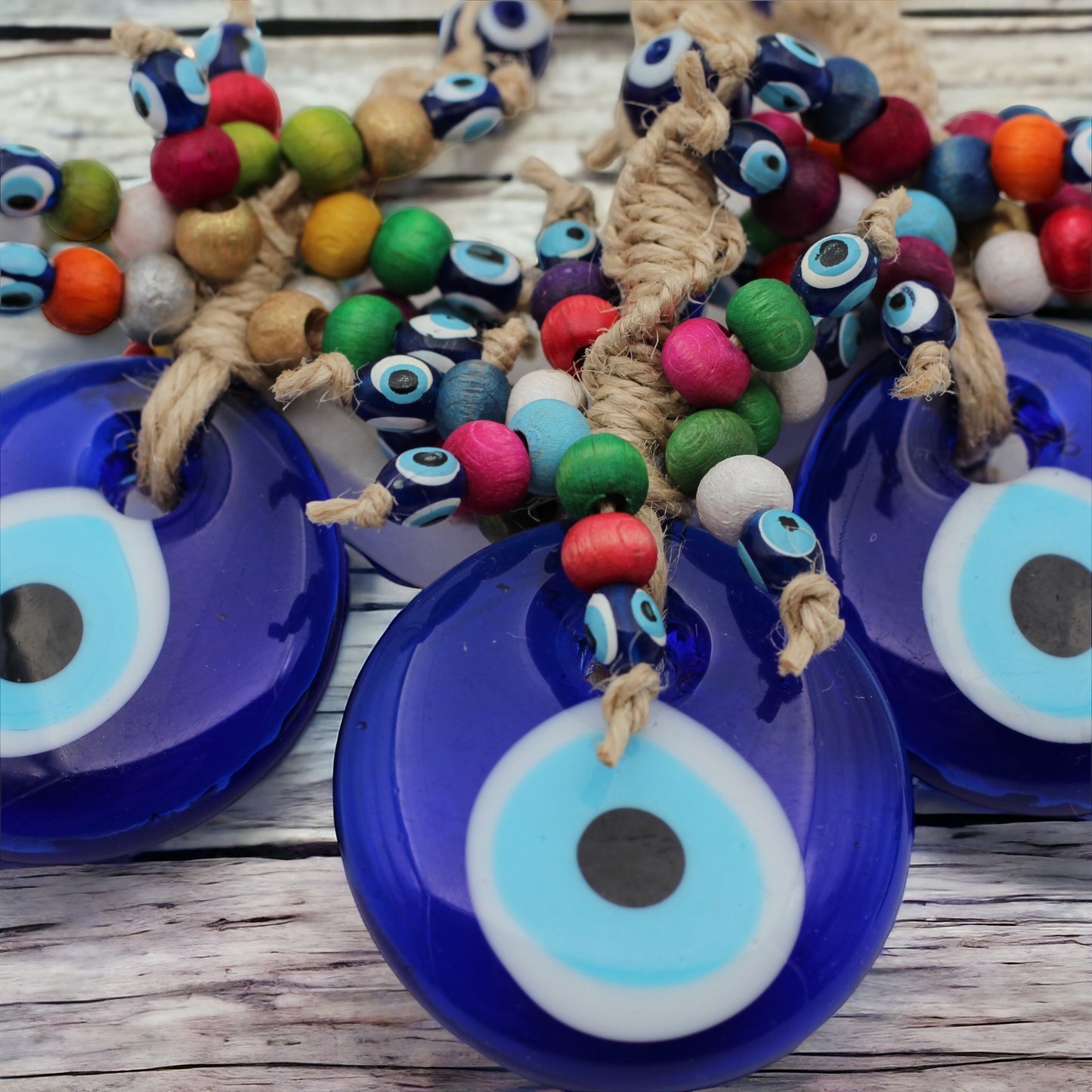 5 cm Colourful Beaded Evil Eye Protection Wall or Door Hanging Home Decoration / Ornament