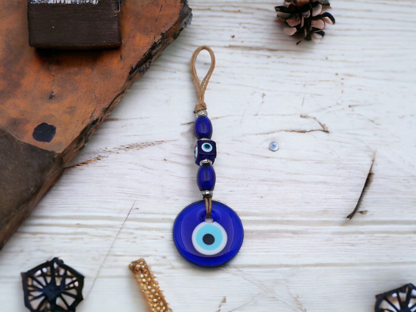 5 cm Evil Eye Classic Beaded Natural String Evil Eye Protection Wall or Door Hanging Home Decoration / Ornament