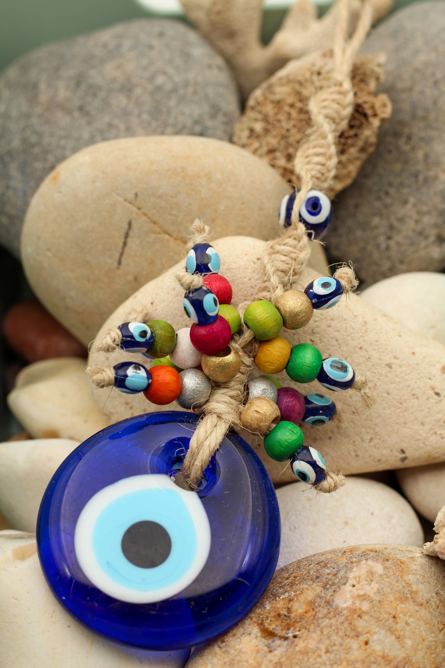 5 cm Colourful Beaded Evil Eye Protection Wall or Door Hanging Home Decoration / Ornament