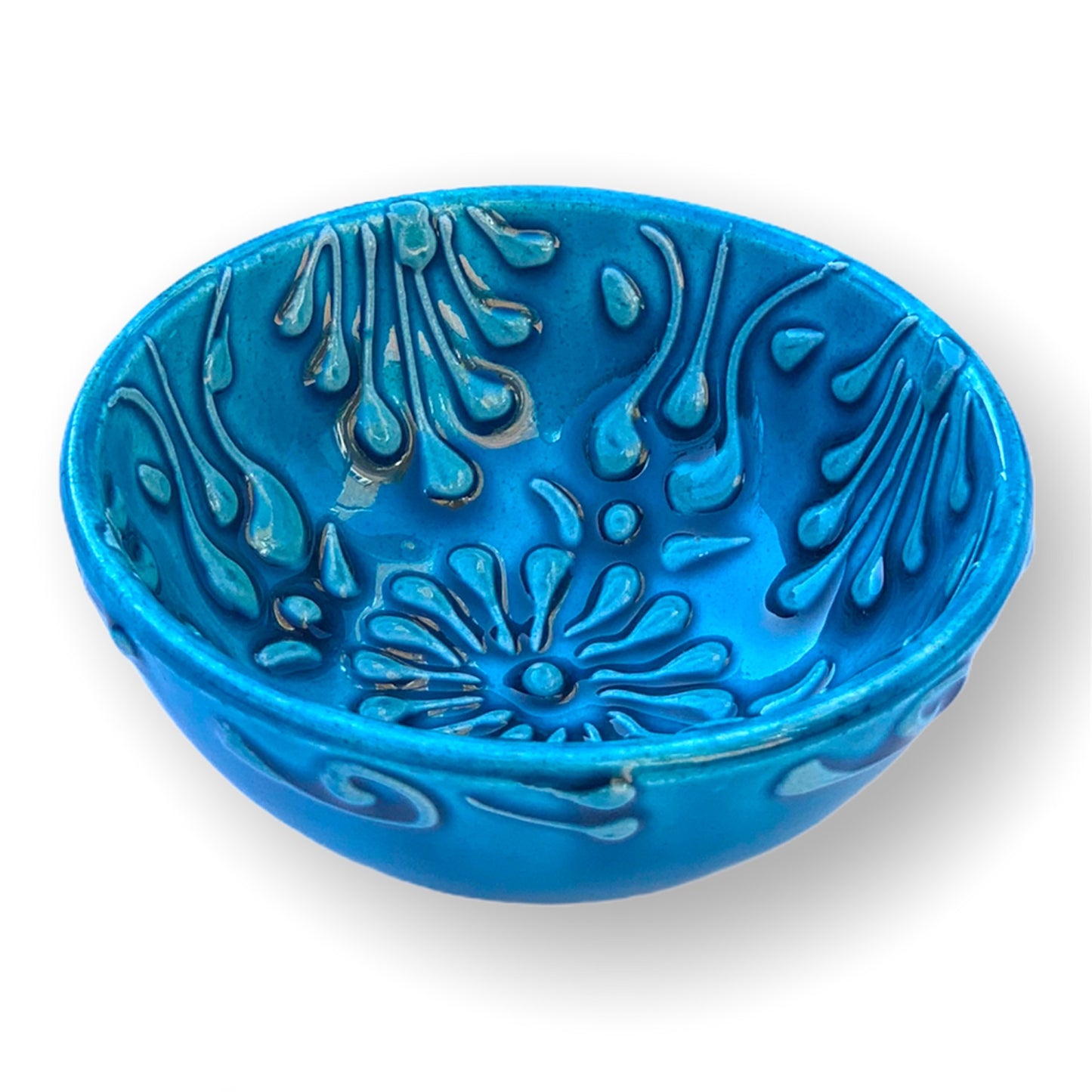 8 Cm Small Turquoise Ceramic Bowls Set of 4 for Snack,Tapas, Dessert, Nuts, Olive, Soy Sauce For Use or Decorative