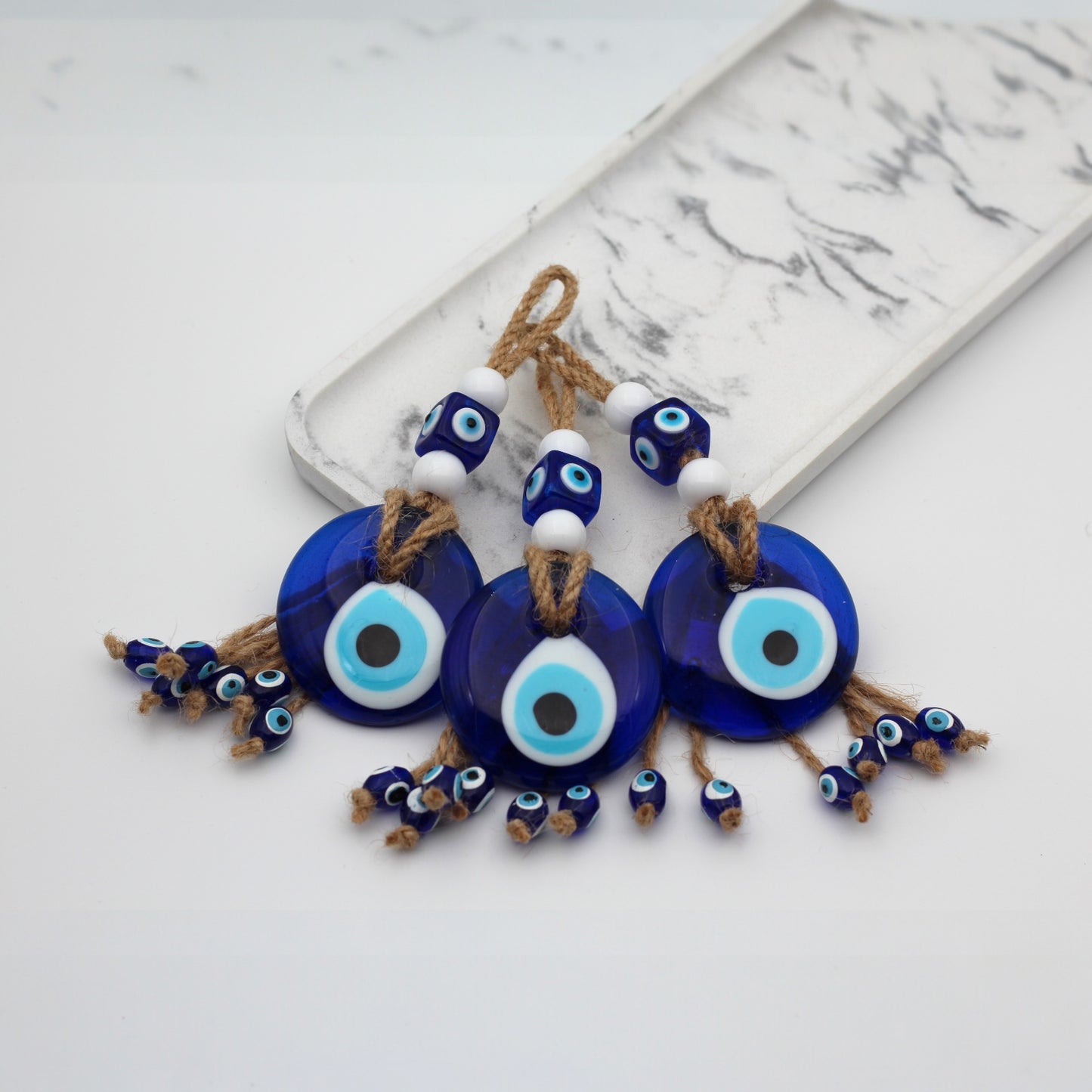 5 cm Glass Beaded Natural String  Evil Eye Protection Wall or Door Hanging Home Decoration / Ornament