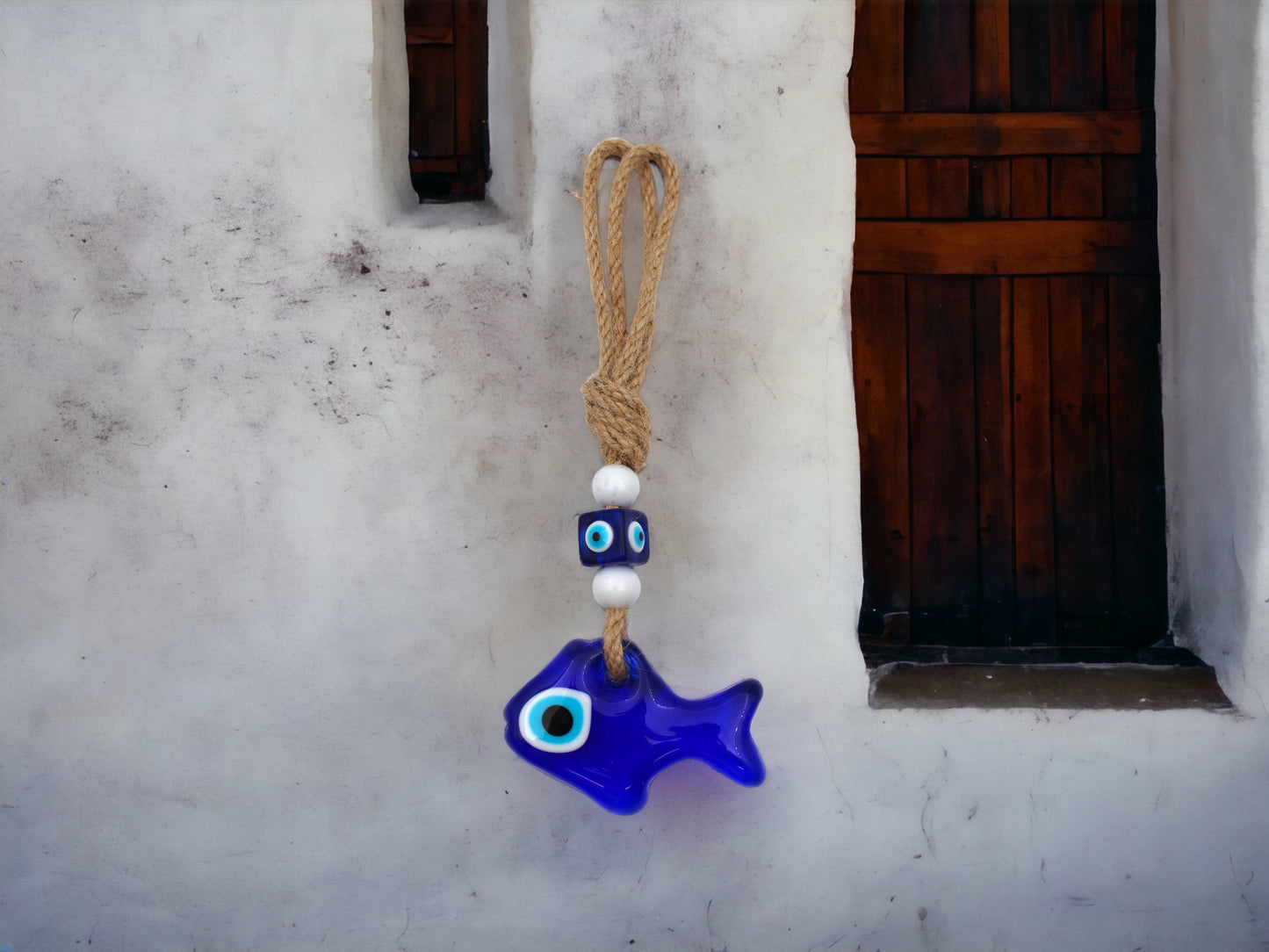 Glass 5 cm Small Fish Shape Evil Eye Protection Wall or Door Hanging Home Decoration / Ornament