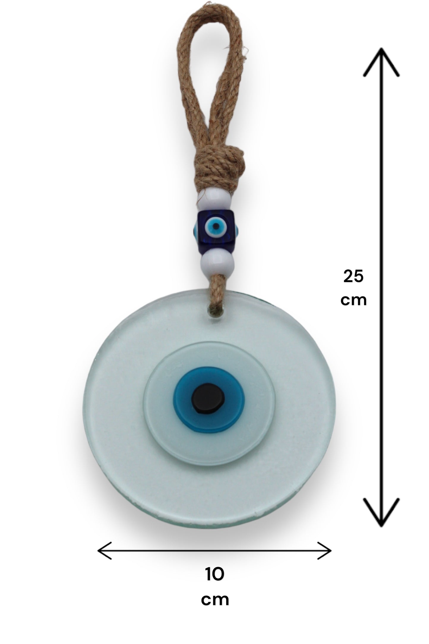 Fusion Glass 10 cm Round Evil Eye Protection Wall or Door Hanging Home Decoration / Ornament