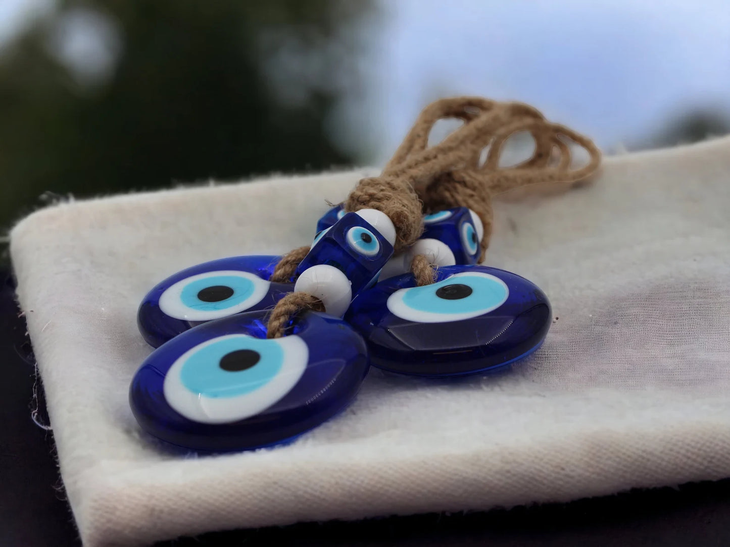 Glass 5 cm Round Shape Evil Eye Protection Wall or Door Hanging Home Decoration / Ornament