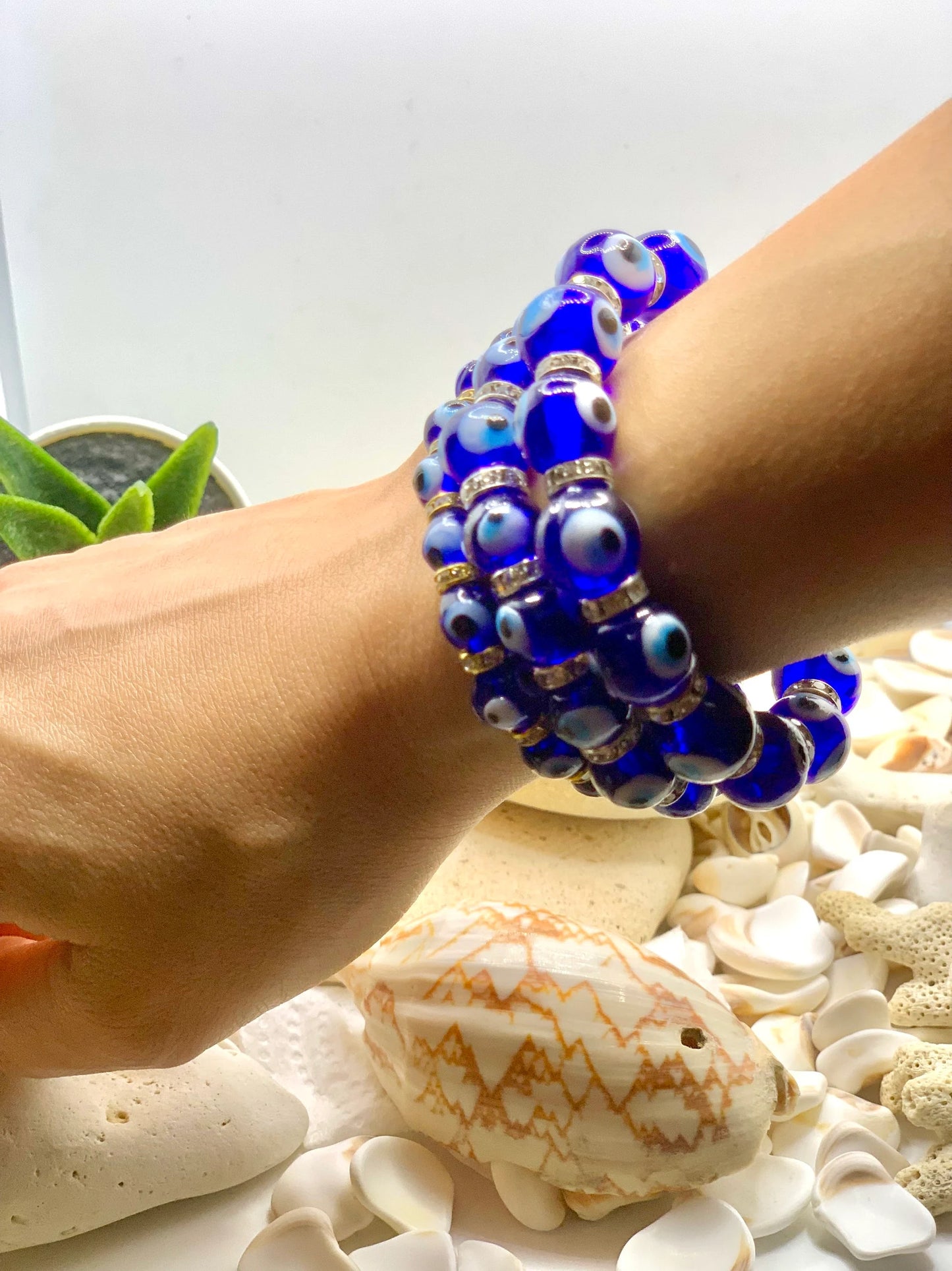 Evil Eye Protection Genuine Glass Beaded Lucky Eye Bracelet