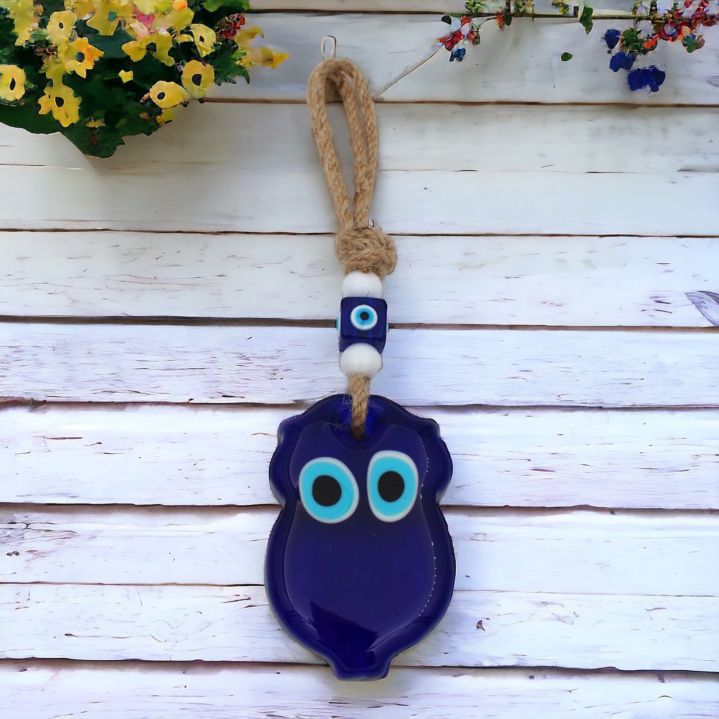 Owl Shape Glass Bead Evil Eye Nazar Protection Wall or Door Hanging Home Decoration/Ornament/Lucky Eye/Turkish Eye/