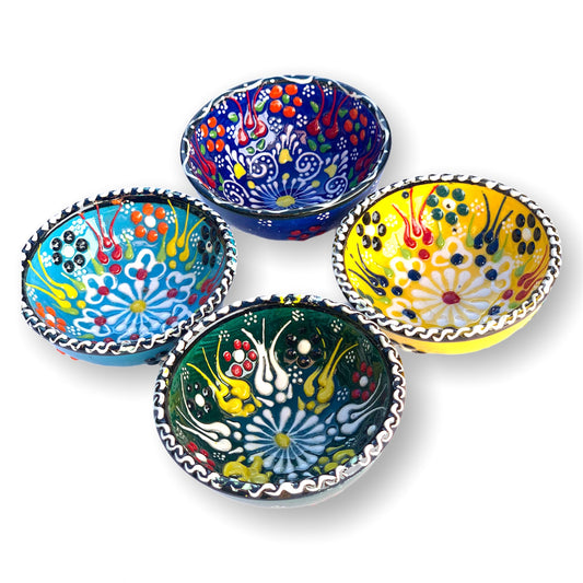 8 Cm Small  Ceramic Bowls Set of 4 for Snack,Tapas, Dessert, Nuts, Olive, Soy Sauce For Use or Decorative