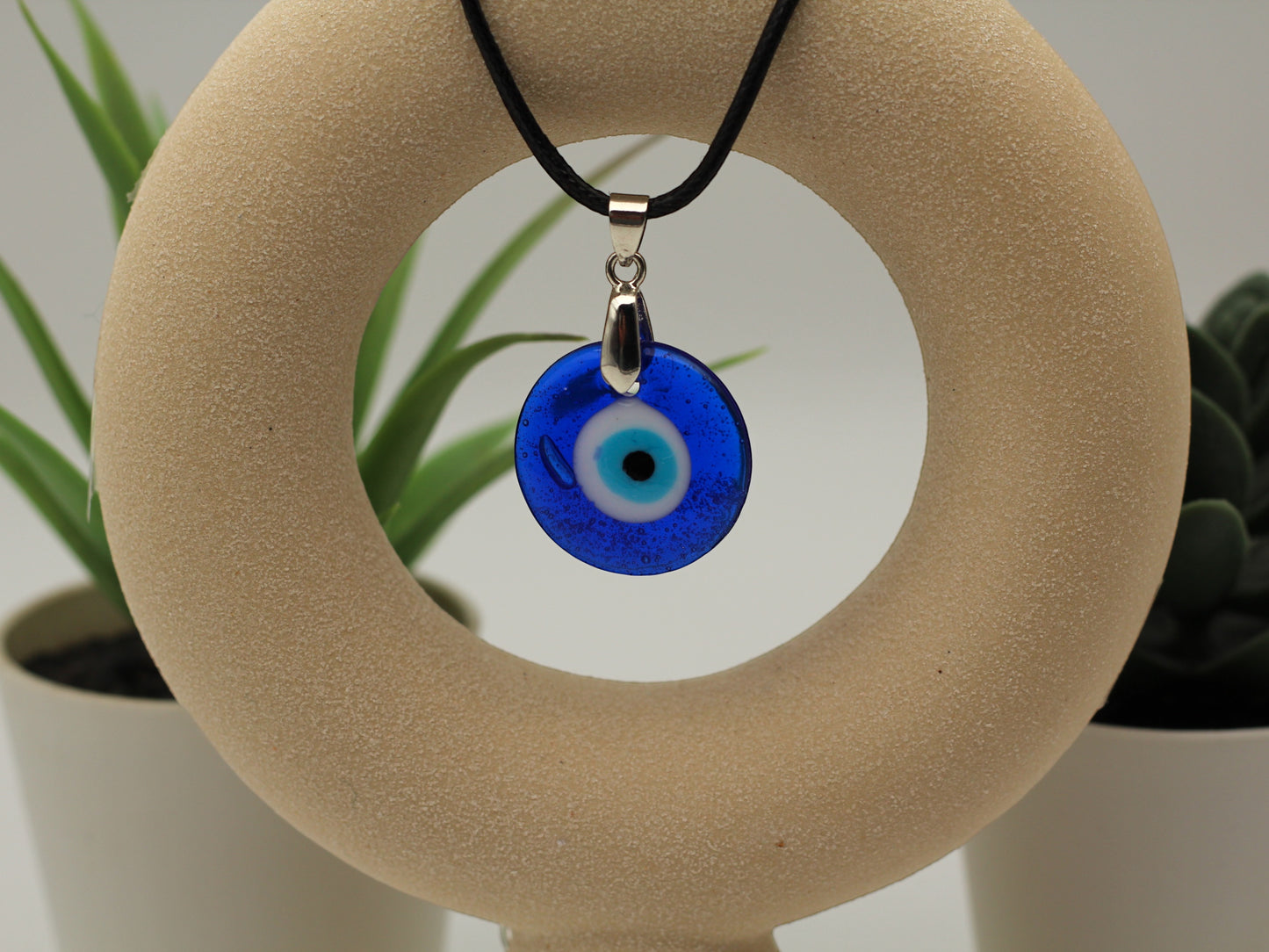 Handcrafted Evil Eye Necklace: Protection Amulet Jewellery for Warding Off Negative Energy - Unique Greek Blue Glass Pendant Necklace