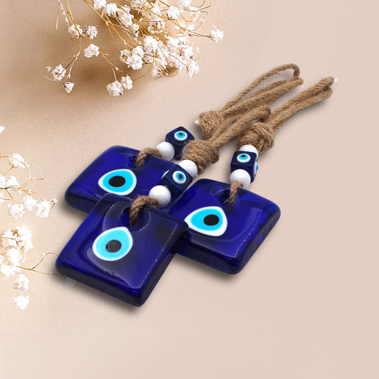 Square Shape Evil Eye Nazar Protection Wall or Door Hanging Home Decoration/Ornament