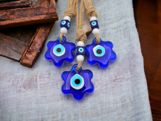 Glass Daisy Shape Evil Eye Protection Wall or Door Hanging Home Decoration / Ornament