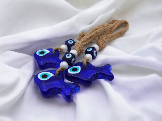 Glass 5 cm Small Fish Shape Evil Eye Protection Wall or Door Hanging Home Decoration / Ornament
