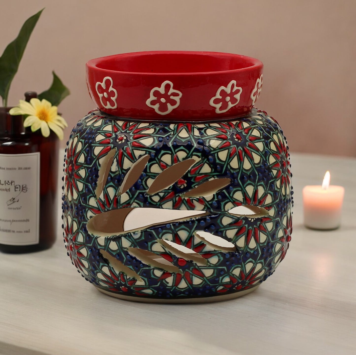 Elegance in Flame: Handcrafted Ceramic Oil Burner