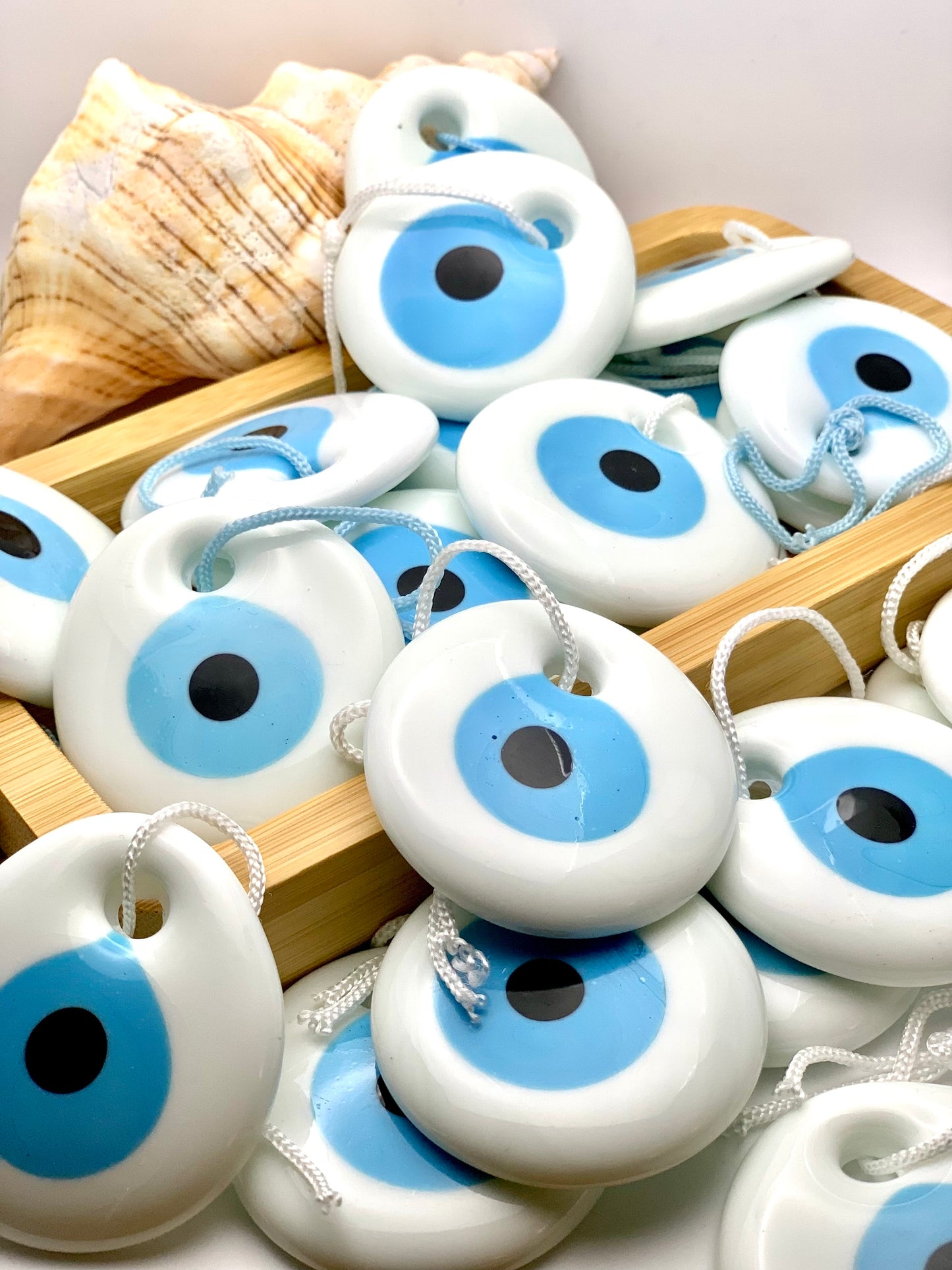 5 Cm White Genuine Glass Evil Eye Bead, Lucky Eye, Amulet Charm, Wedding or Engagement Gift Idea, Turkish Eye, Greek Eye,