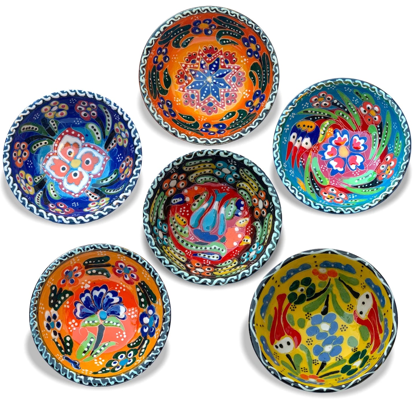 8 Cm Small  Ceramic Bowls Set of 6 for Snack,Tapas, Dessert, Nuts, Olive, Soy Sauce For Use or Decorative