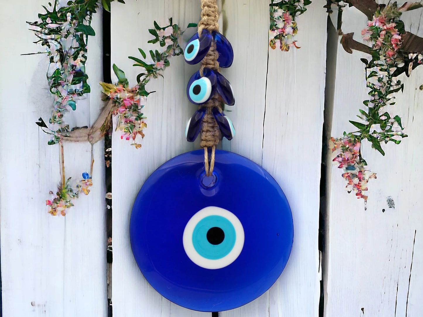 Handmade Glass Evil Eye Wall Hanging, Turkish Eye,Lucky Eye and Wall Hanging Home Decoration/Ornament, Gift Idea