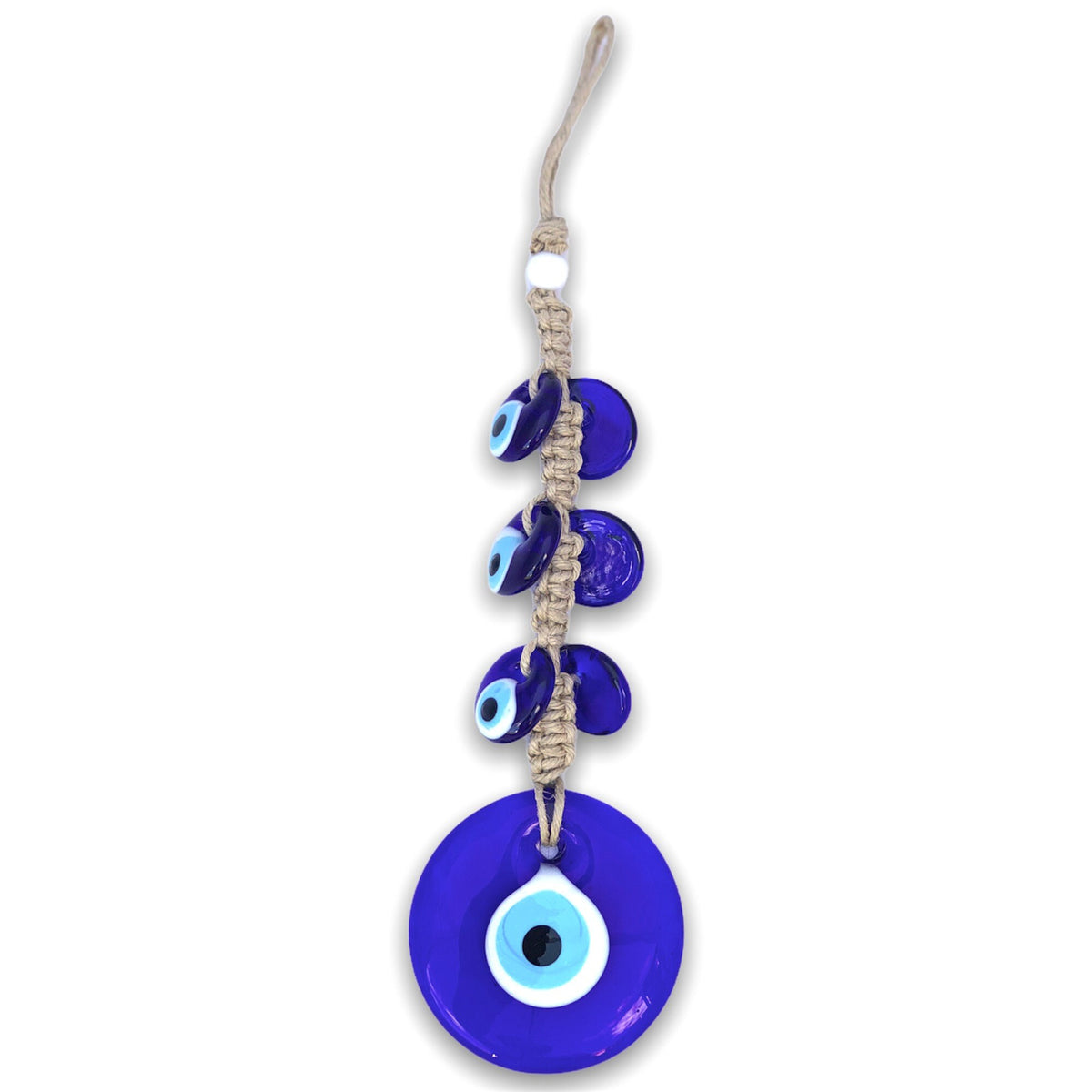 Handmade Glass Evil Eye Wall Hanging, Turkish Home Ornament
