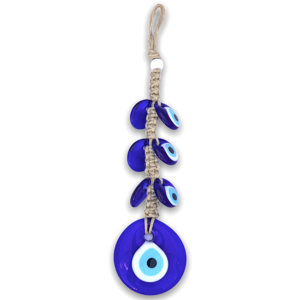 Handmade Glass Evil Eye Wall Hanging, Turkish Home Ornament