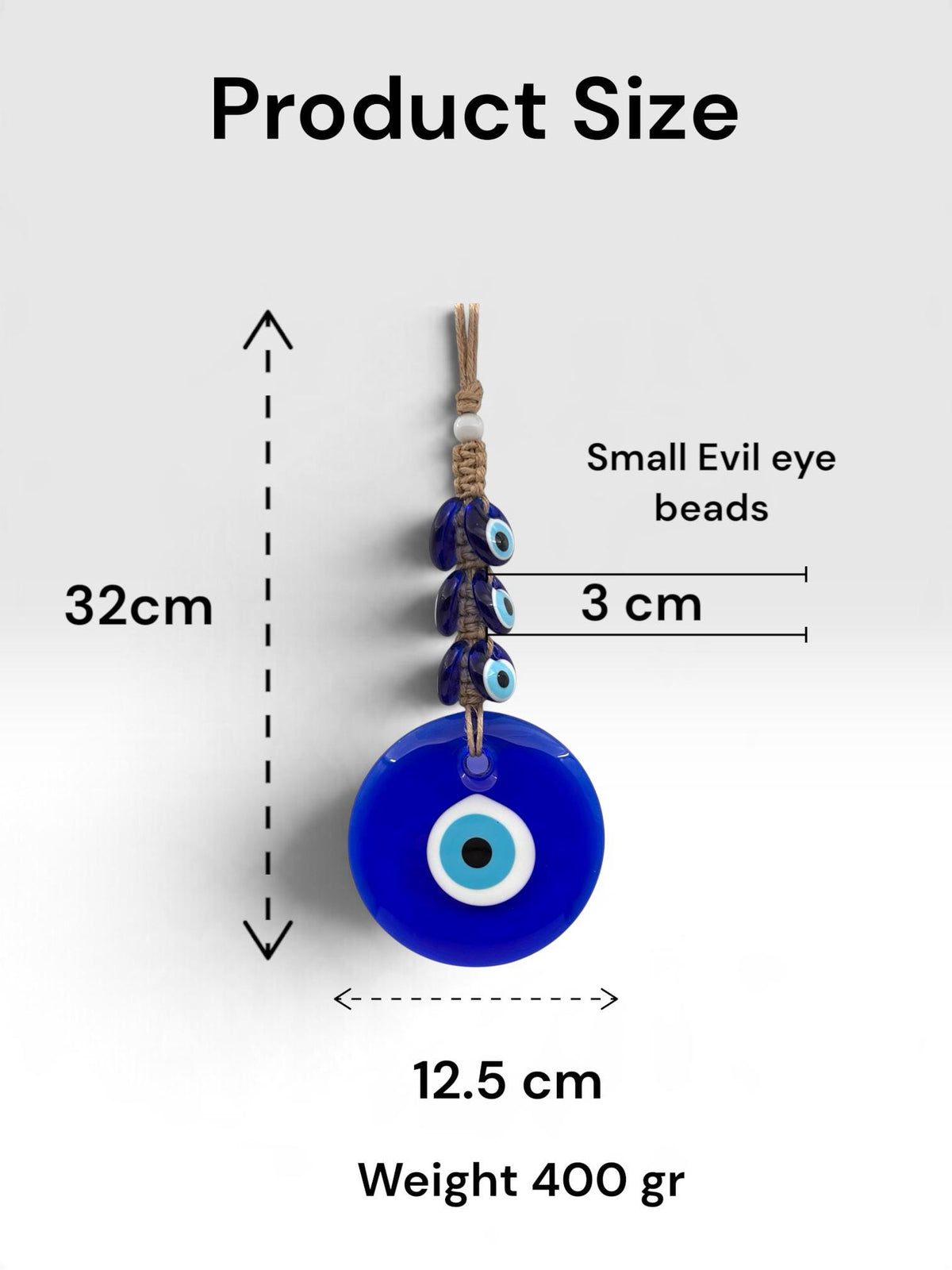 Handmade Glass Evil Eye Wall Hanging, Turkish Home Ornament