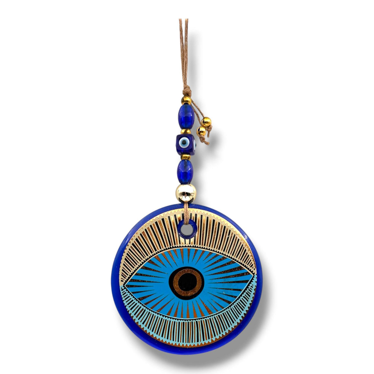 Evil Eye Wall Hanging Ornament, Blue Glass, Big Eye Protection 32x14cm