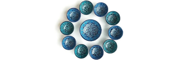 8 Cm Turquoise  Firuze Ceramic Bowls 