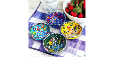 8 Cm Lace Embossed Ceramic Bowls
