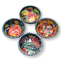 8 Cm Embossed Handmade Ceramic Bowls 